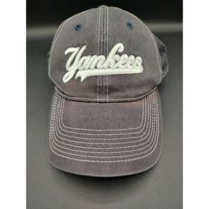 Mens New‎ York Yankees Drew Pearson Navy Blue Script Logo Strapback Hat Cap